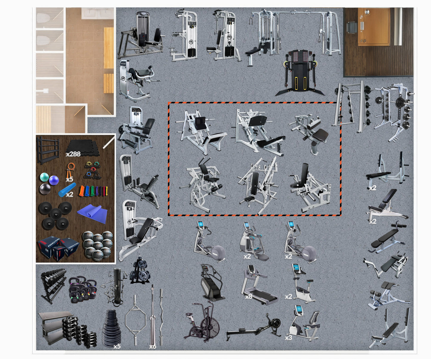 3,000 Sq Ft Gym