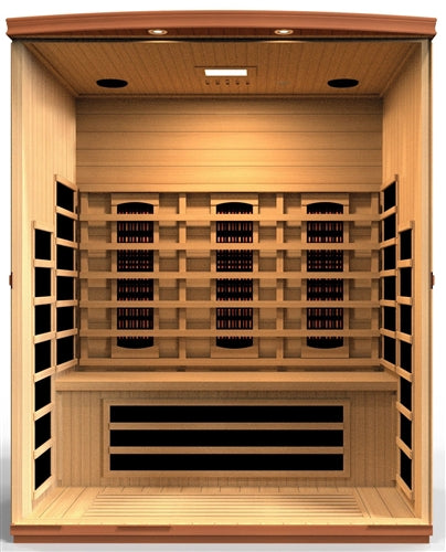 GoldenDesigns DYN-6336-02 FS Dynamic Lugano 3-Person Full Spectrum Near Zero EMF FAR Infrared Sauna (New)
