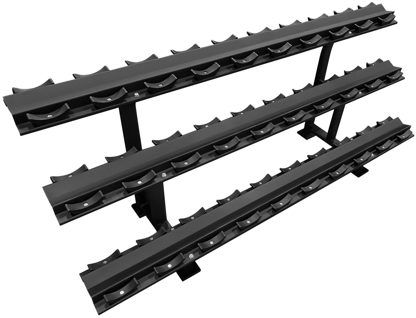 French Fitness 3 Tier Saddle 15 Pair Dumbbell Rack V2 (New)