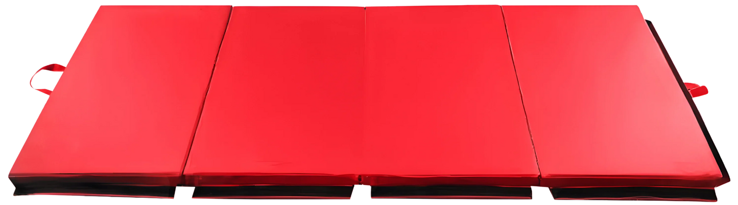 French Fitness 8' x 4' x 2" Crash Mats - 3-Fold 4-Section Folding Gymnastics Mat (New)
