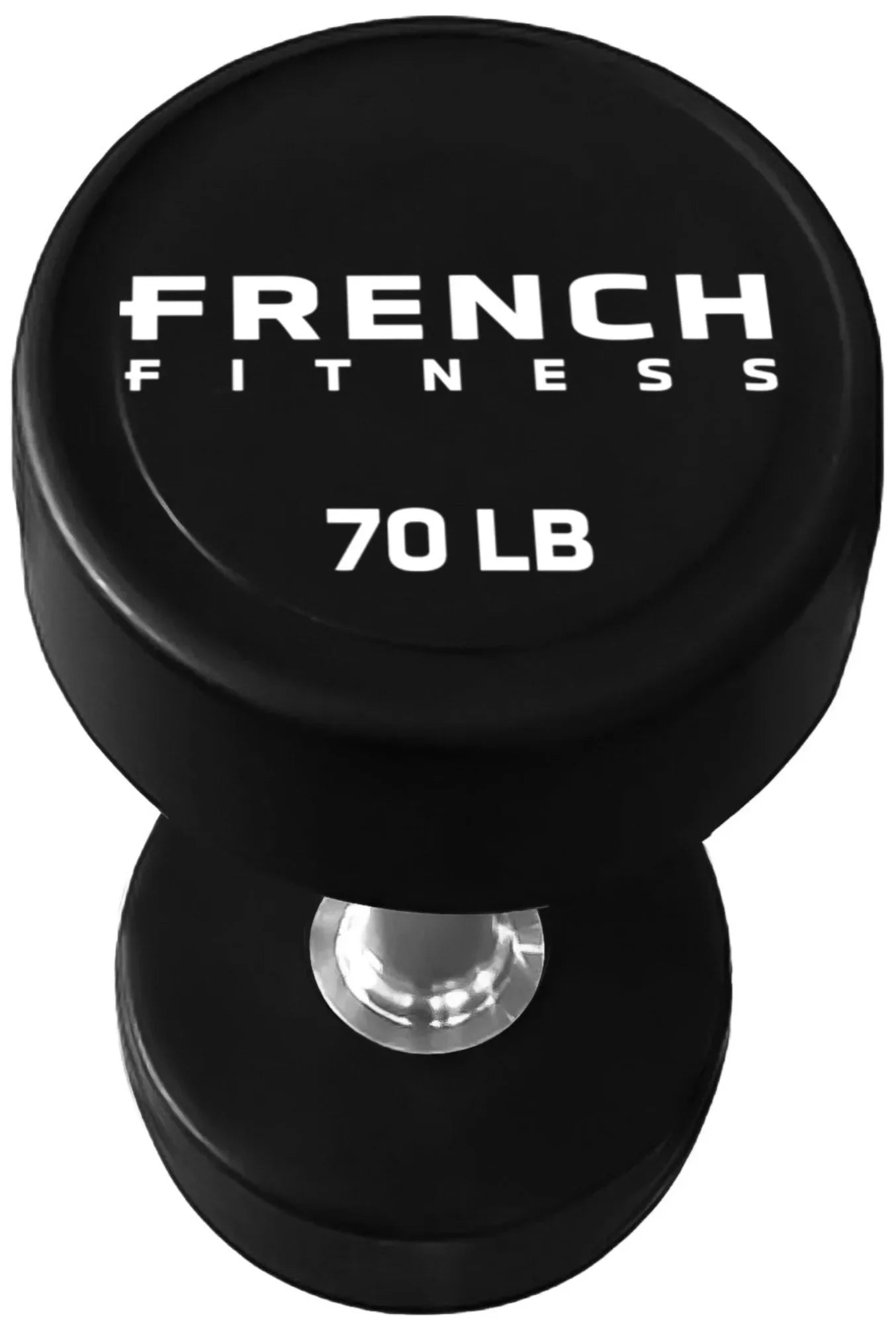 French Fitness Urethane Round Pro Style Dumbbell V2 70 lbs - Single (New)