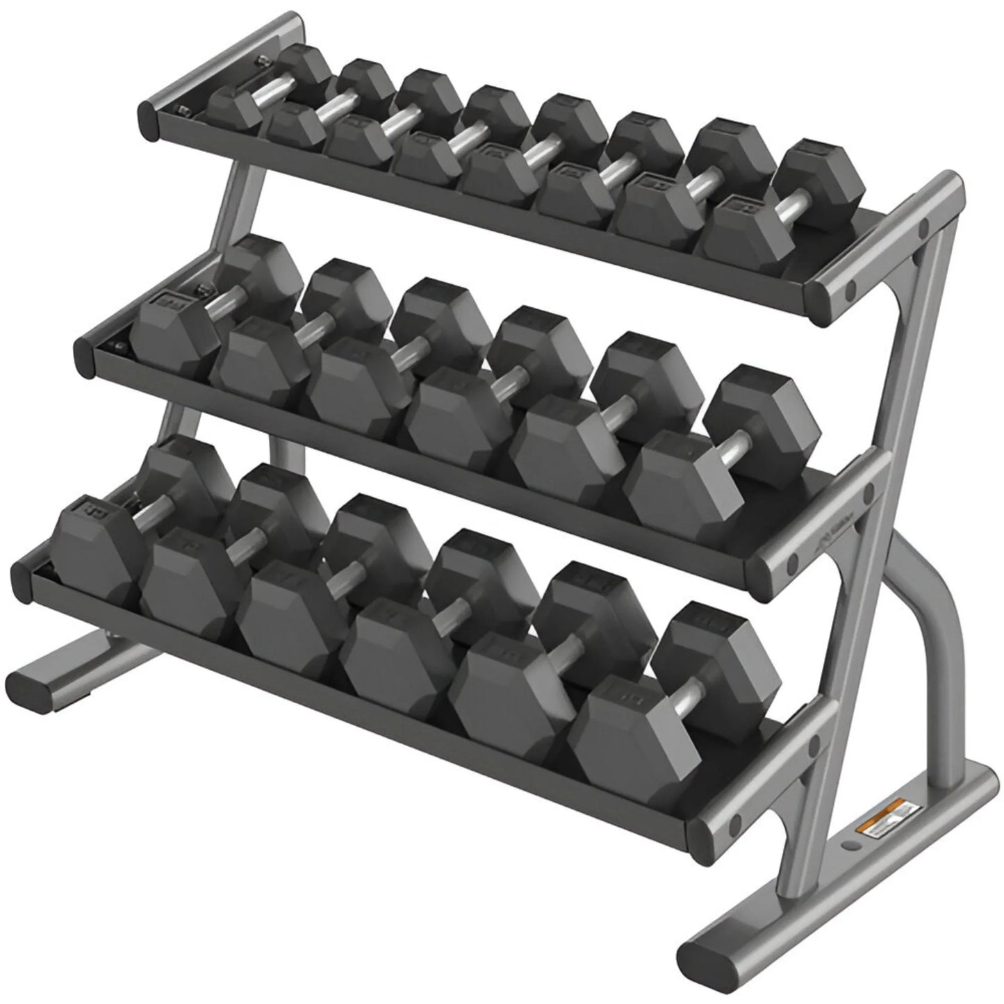 Life Fitness Optima Series Three Tier Hex Dumbbell Rack (Remanufactured)