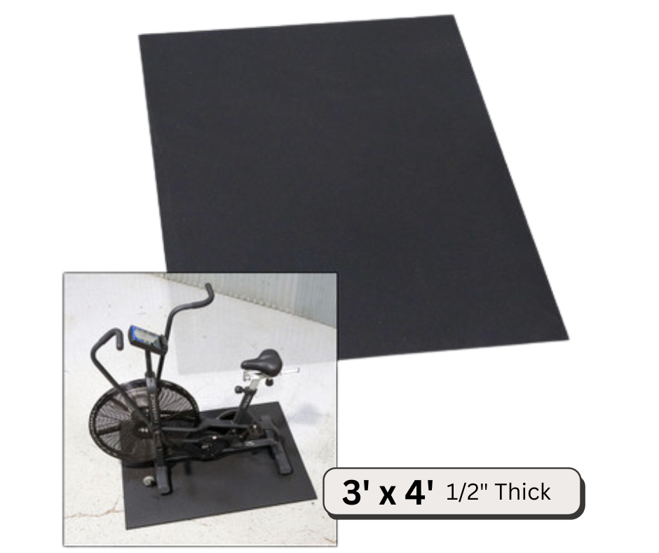 Body-Solid RFM1-2BLK3 Rubber Equipment Mat 3' x 4', 1/2" Thick (New)