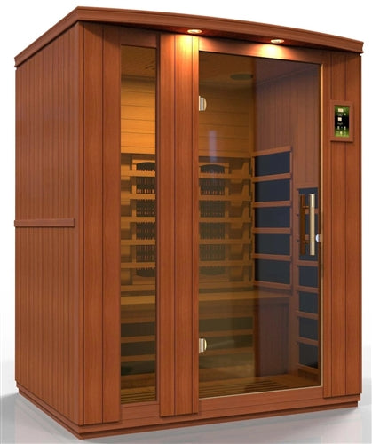 GoldenDesigns DYN-6336-02 FS Dynamic Lugano 3-Person Full Spectrum Near Zero EMF FAR Infrared Sauna (New)
