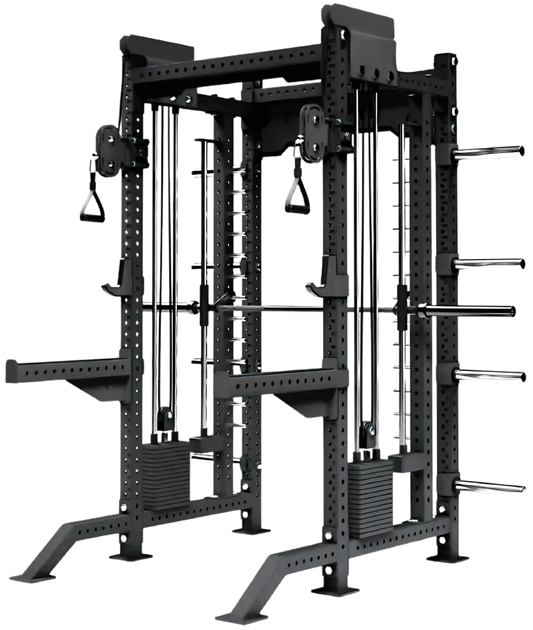 French Fitness FSR40 Commercial Functional Smith & Squat Power Cage - 83" Tall (New)