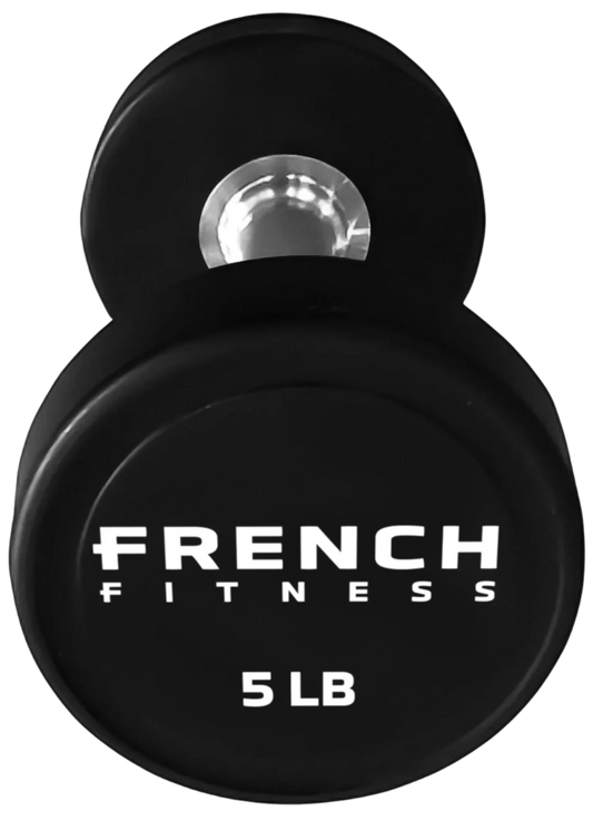 French Fitness Urethane Round Pro Style Dumbbell V2 5 lbs - Single (New)