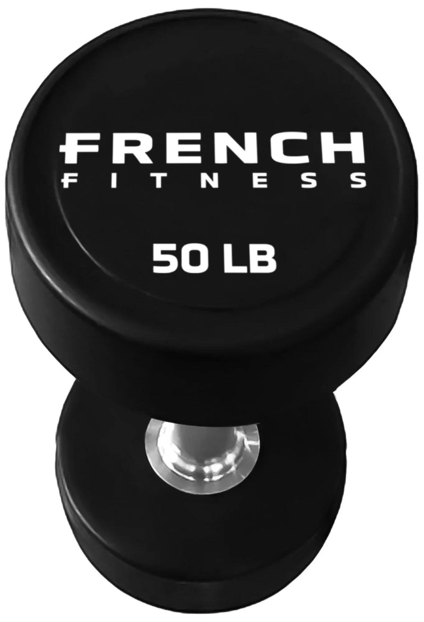 French Fitness Urethane Round Pro Style Dumbbell V2 50 lbs - Single (New)