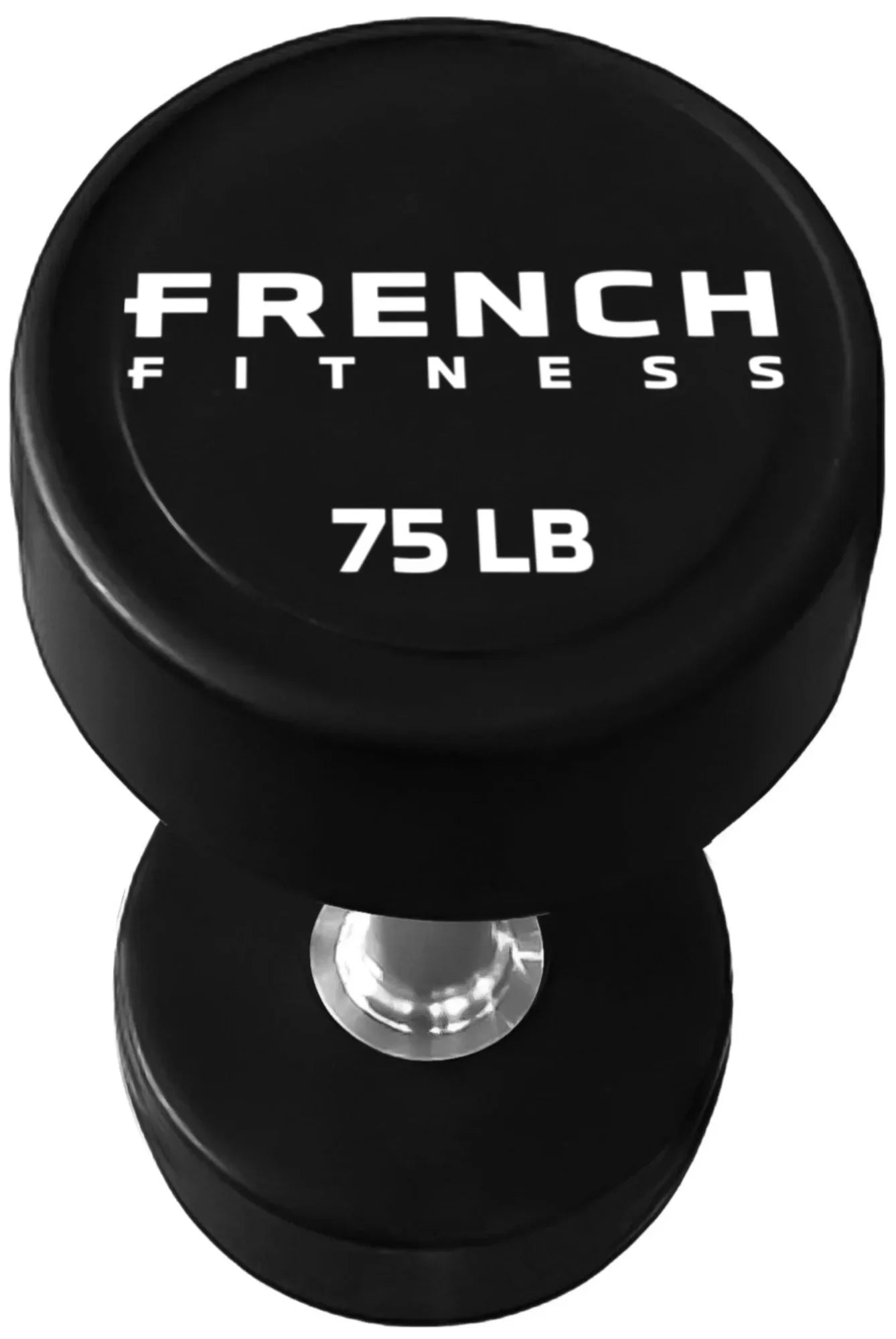 French Fitness Urethane Round Pro Style Dumbbell V2 75 lbs - Single (New)