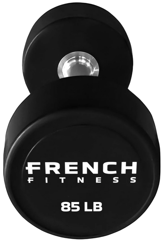 French Fitness Urethane Round Pro Style Dumbbell V2 85 lbs - Single (New)
