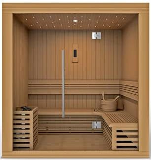 Golden Designs GDI-7389-01 Canadian Red Cedar "Copenhagen Edition" 3 Person Traditional Steam Sauna (New)
