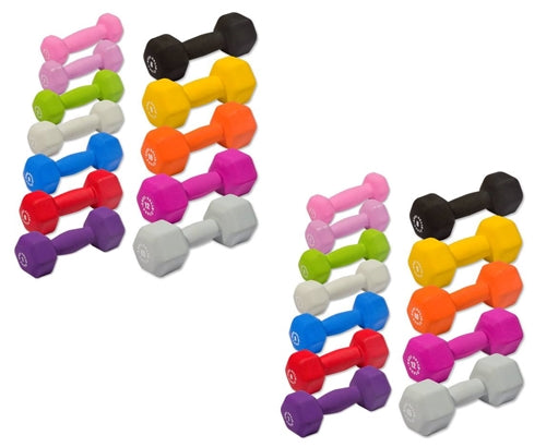 Body-Solid GDR24-NPACK 12 Pairs Neoprene Dumbbells 1-15 lbs w/Rack (New)