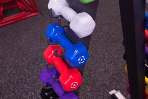 Body-Solid GDR24-VPACK 12 Pairs Vinyl Dumbbells 1-15 lbs w/Rack (New)