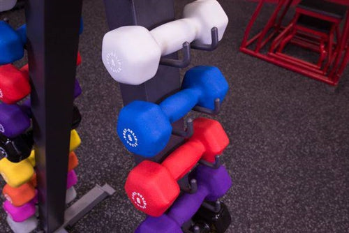 Body-Solid GDR24-VPACK 12 Pairs Vinyl Dumbbells 1-15 lbs w/Rack (New)