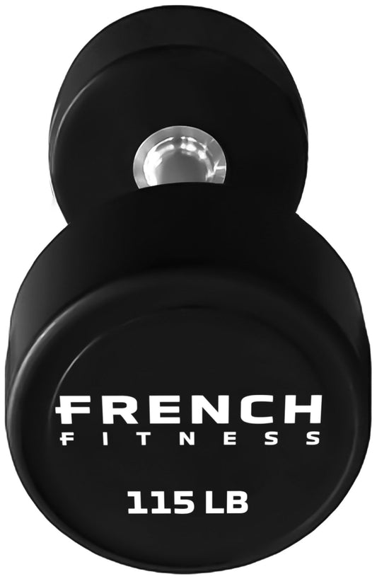 French Fitness Urethane Round Pro Style Dumbbell V2 115 lbs - Single (New)